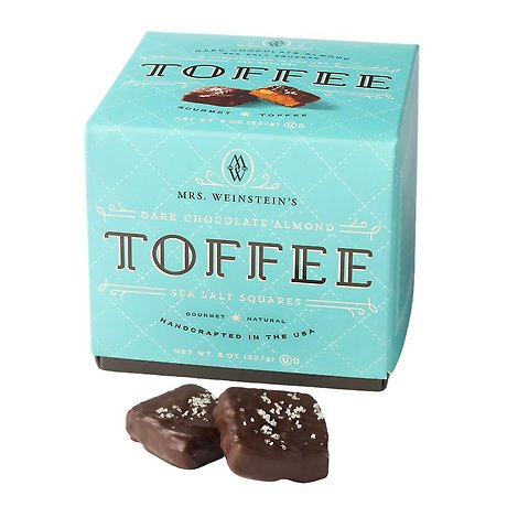 Dark Chocolate Almond Toffee Sea Salt Squares