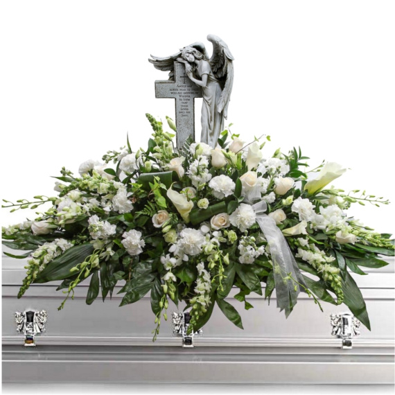 Angel Cross Casket Spray