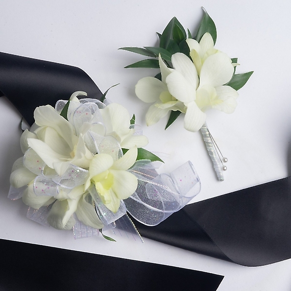 Dendrobium Orchid Corsage & Boutonniere