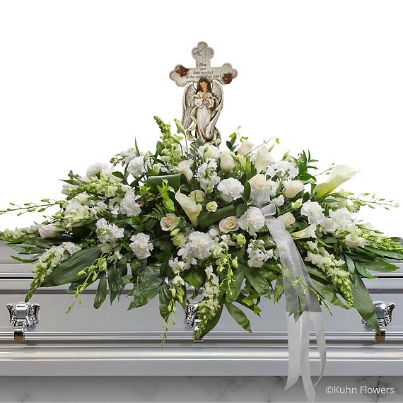 Angel Cross Casket Spray