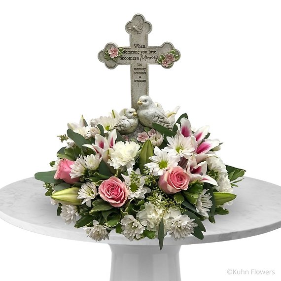 A Tranquil Pink Tribute Cross